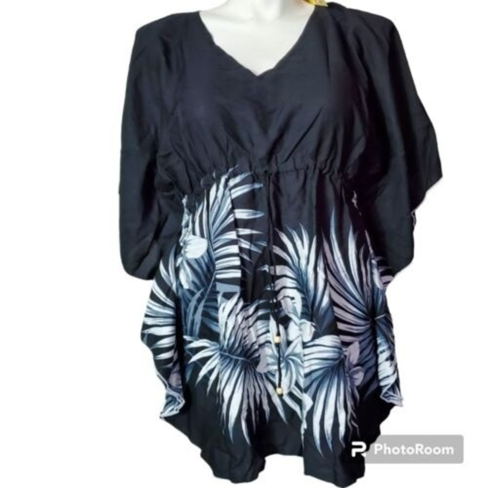 Favant Beach Cover Up Coconut Black White One Size